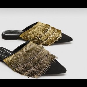 Zara Mules with Fringe